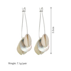Baroque jewelry costume sea shell long simple earrings for women 2019