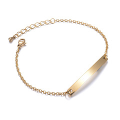 Fashion Custom Letters Names Engraved Cuff Stainless Steel gold name plate bracelet
