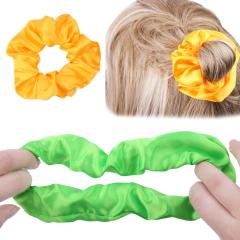 Amazon Hot Sale Popular Mixed Colors Satin Elastic Hair Ties Hair Scrunchies