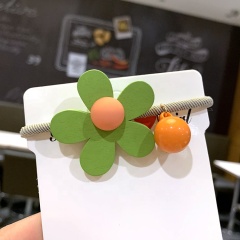 Manufactory bulk cute hair rope jelly ins plastic flower hair ties girls