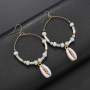 2019 Fashion jewelry pearl sea shell large gold sterling silver earring hoop for women
