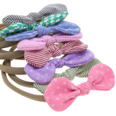 2020 Spring picnic fashion baby girl bow knot elastic hair tie for kids hair accessories
