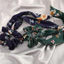 women Bohemia Long ribbon scrunchies elastic band print satin scrunchies hair ties