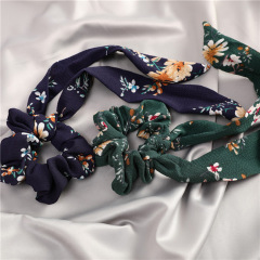 women Bohemia Long ribbon scrunchies elastic band print satin scrunchies hair ties women Bohemia Long ribbon scrunchies elastic band print satin scrunchies hair ties
