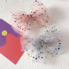 Korean new design sequins colorful stars multi-layer bowknot children hair clips for girls Korean new design sequins colorful stars multi-layer bowknot children hair clips for girls