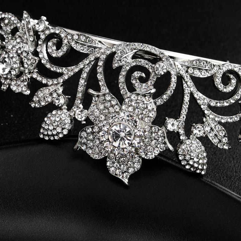 Luxury Alloy Water Lead Handmade  Wedding Bridal Crystal Headpiece Tiara Crowns
