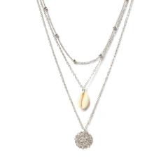 Bohemian Shell Beach Jewelry Hollow Carving Pendant Multilayer Necklace for Women Bohemian Shell Beach Jewelry Hollow Carving Pendant Multilayer Necklace for Women