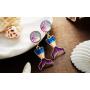 Trendy Bling Sequins Mermaid Tail Drop Earrings Personality Fish Scale Alloy Earring Trendy Bling Sequins Mermaid Tail Drop Earrings Personality Fish Scale Alloy Earring