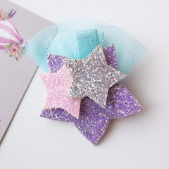 Unicorn star no bend glitter stereo hair clips for baby girls