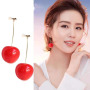 custom fashion trendy Gift fruit Adorable Cherry Drop dangle Earrings For Women custom fashion trendy Gift fruit Adorable Cherry Drop dangle Earrings For Women