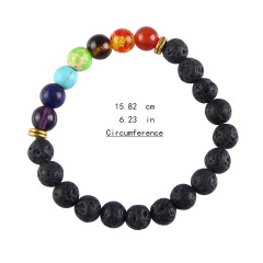 Amazon wish hot 8mm Natural Stones yoga lava Bead women men Bracelet jewelry For Gifts