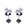 New design jewelry luxury four-leaf clover black moissanite diamond drop earrings New design jewelry luxury four-leaf clover black moissanite diamond drop earrings