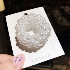 Amazon hot sale influencer girls women Hair accessories wide hair ties with pearls