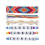 Bohemia style handmade charm jewelry women woven shell bracelet with words