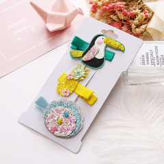 Custom metal sequin glitter bling stainless steel alligator hair clips