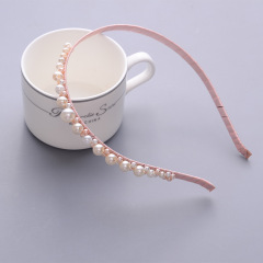Pink Glitter Headband satin Non slip Hair Band Women pearl Hair Hoop Pink Glitter Headband satin Non slip Hair Band Women pearl Hair Hoop