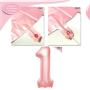 Pink tassel banner confetti latex balloon 1st birthday party decorations Pink tassel banner confetti latex balloon 1st birthday party decorations