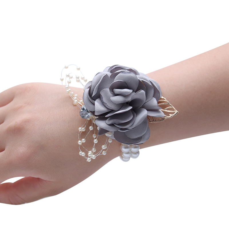 Wholesale high quality bridesmaid flower bridal wrist band wedding corsage bracelet for bride Wholesale high quality bridesmaid flower bridal wrist band wedding corsage bracelet for bride