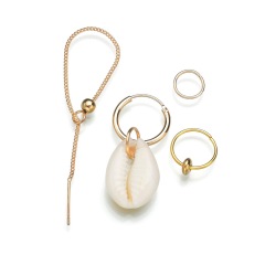 2019 American fashion jewelry for women gold hoop conch pearl sea shell earrings 2019 American fashion jewelry for women gold hoop conch pearl sea shell earrings