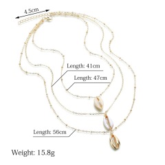 Custom gold silver shell jewelry chunky design multi layered choker necklace