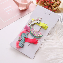 Custom metal sequin glitter bling stainless steel alligator hair clips