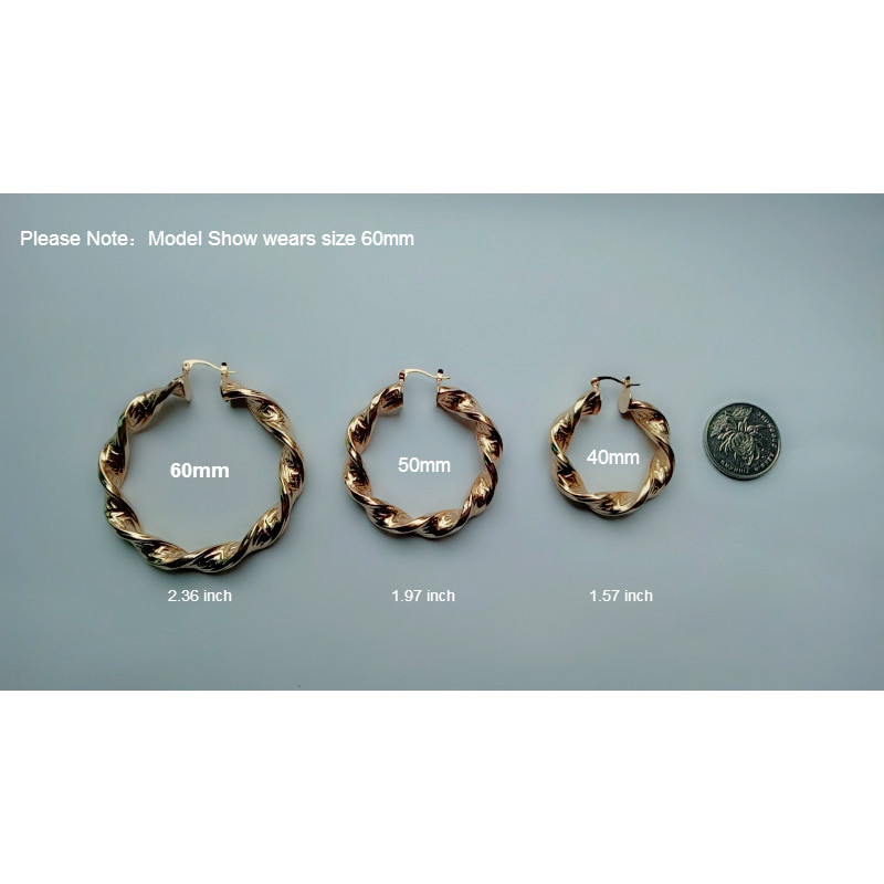 Fashion copper round hoop 18K gold plated texture earrings accessories Fashion copper round hoop 18K gold plated texture earrings accessories