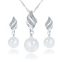 best sell cheap amazon Korean valentine's day christmas gift jewelry women earring necklace pearl set best sell cheap amazon Korean valentine's day christmas gift jewelry women earring necklace pearl set
