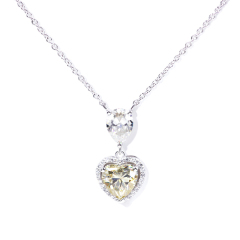 925 sterling silver gold plated yellow moissanite diamond heart pendant necklace 925 sterling silver gold plated yellow moissanite diamond heart pendant necklace