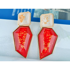 New fashion women alloy drop shape earrings accessories resin earrings
