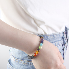 Amazon wish hot 8mm Natural Stones yoga lava Bead women men Bracelet jewelry For Gifts