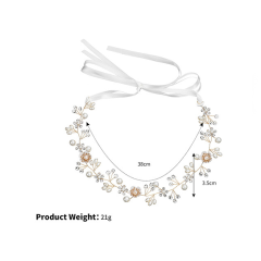 amazon ins fancy custom white flower handmade Crystal wedding Bridal bridal headband pearl