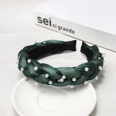 New high end handmade weaving pearl princess wide hair accessories women headband
