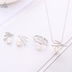 Korean fashion valentine's day christmas gift jewelry silver women pearl necklace 925 Korean fashion valentine's day christmas gift jewelry silver women pearl necklace 925