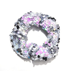 2020 Amazon hot sale fashion custom girls elastic bling bling glitter sequin scrunchy hair ties for women