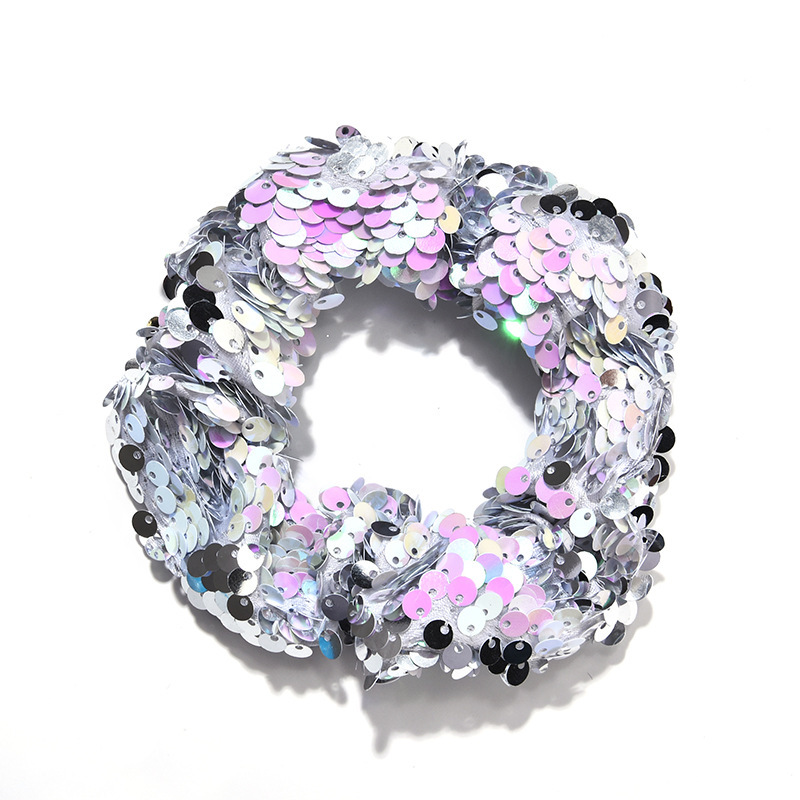 2020 Amazon hot sale fashion custom girls elastic bling bling glitter sequin scrunchy hair ties for women 2020 Amazon hot sale fashion custom girls elastic bling bling glitter sequin scrunchy hair ties for women