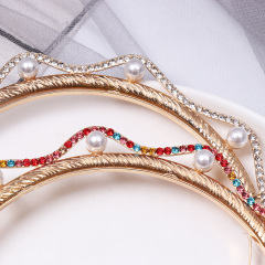 New Victoria wedding metal custom headband pearl hairband crystal rhinestone headband
