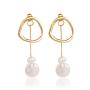 Fashion jewelry women alloy gold plated irregular simulate freshwater pearl earrings Fashion jewelry women alloy gold plated irregular simulate freshwater pearl earrings