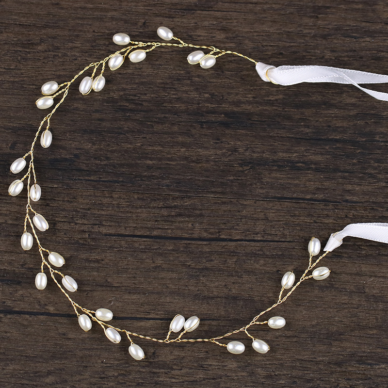 Handmade women bride silver pearl hair accessories wedding bridal headband Handmade women bride silver pearl hair accessories wedding bridal headband