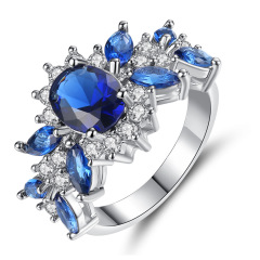 amazon wish custom fashion blue zircon ring zircon jewelry for women girls