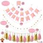 Pink tassel banner confetti latex balloon 1st birthday party decorations Pink tassel banner confetti latex balloon 1st birthday party decorations
