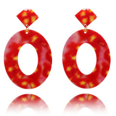 Trendy Europe stock Big Circle Jewelry Acetate Acrylic Resin turtle Earrings For Women