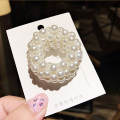 Amazon hot sale influencer girls women Hair accessories wide hair ties with pearls