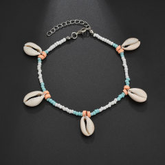 Boha jewelry beach jewelry ankle bracelet white shell bare foot jewelry anklets for women