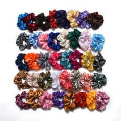 European and American hot sale women girls simulation silk fabric hair ties