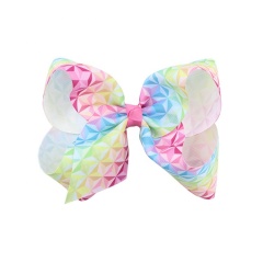 Bow hairpin 6 inch geometric pattern children kids hair accessories set metal diy hair clip for baby girl
