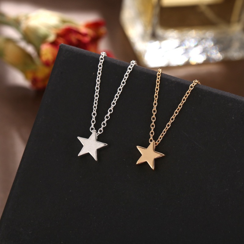 Amazon ins hot creative retro simple chain alloy pentagram necklaces for women