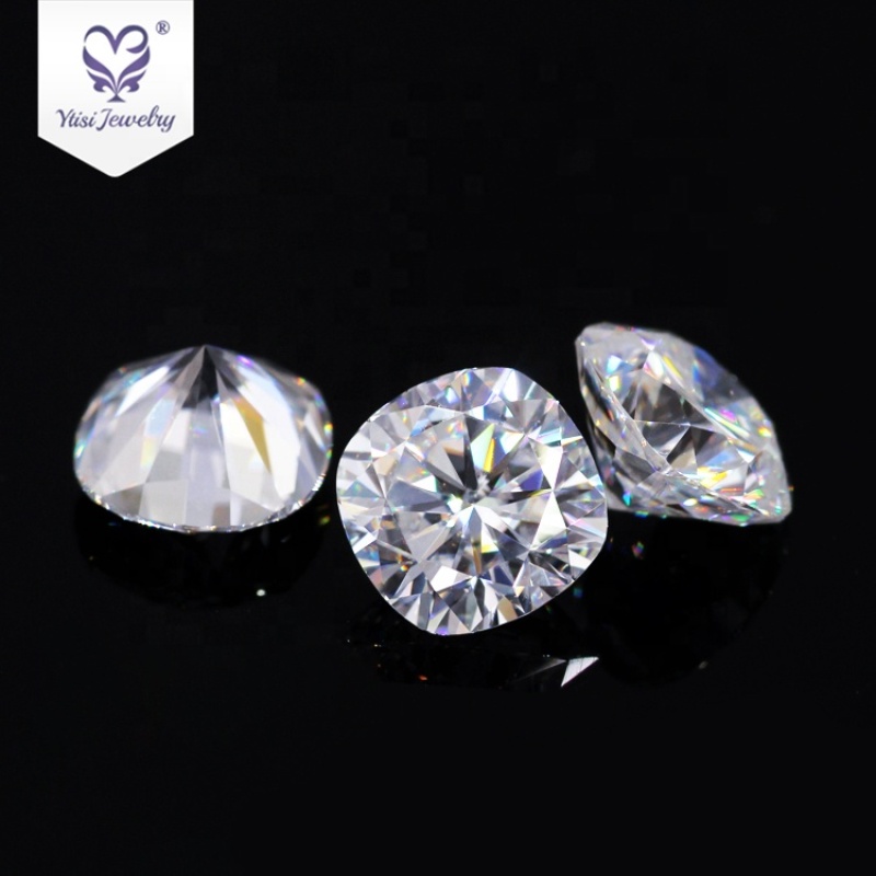 Top quality VVS 0.5ct pure white 5mm synthetic natural rough moissanite diamond