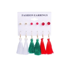 Amazon new  fashion colored layered boho women's accessories tassel earrings