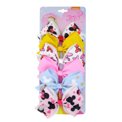 2020 Amazon INS Hot Jojo Siwa 5-inch Printing Ribbon Bow Hair Clip Jojo Bows