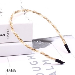 Protection Resin baroque Girls glitter Winding Bling pearl Beads Hair hoops